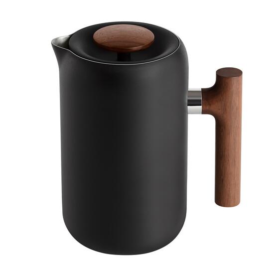 Presa franceza Fellow Clara 700 ml, matte black + walnut