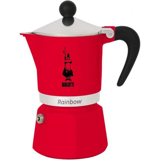 Cafetieră Italiană BIALETTI Moka Rainbow 6 Căni – Roșie