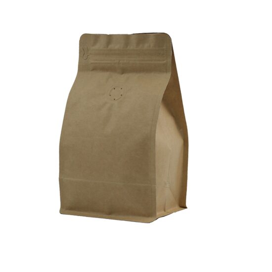 Coffee Bag Box Bottom valve & zipper 250gÂ Kraft 100pcs