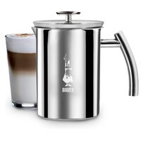 BIALETTI Cappuccinatore Inox 330ml – Spumator de Lapte Manual pentru Cappuccino și Latte, 6 Căni